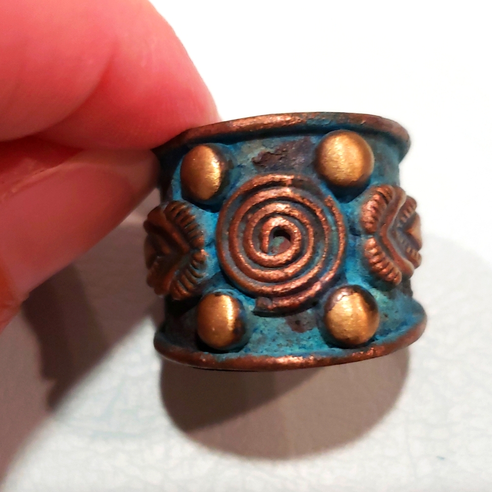 Adjustable copper ring swirl & leaf nwot